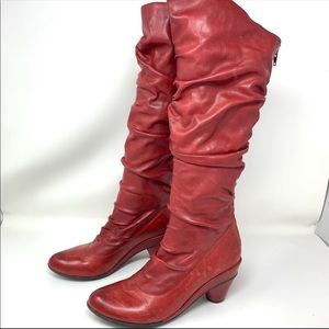 Miz Moo’s women’s charley red pinup scrunch boots
